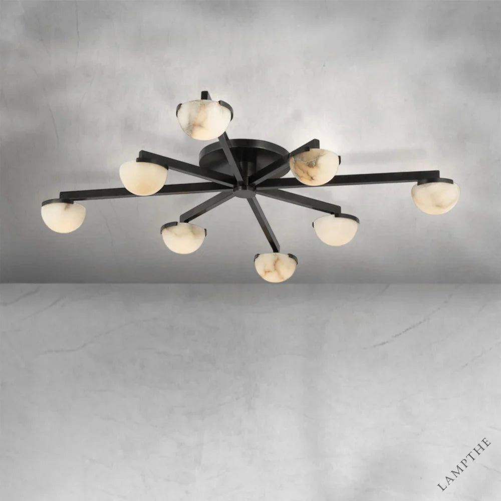 Padra Alabaster Large Staggered Arm Flush Mount