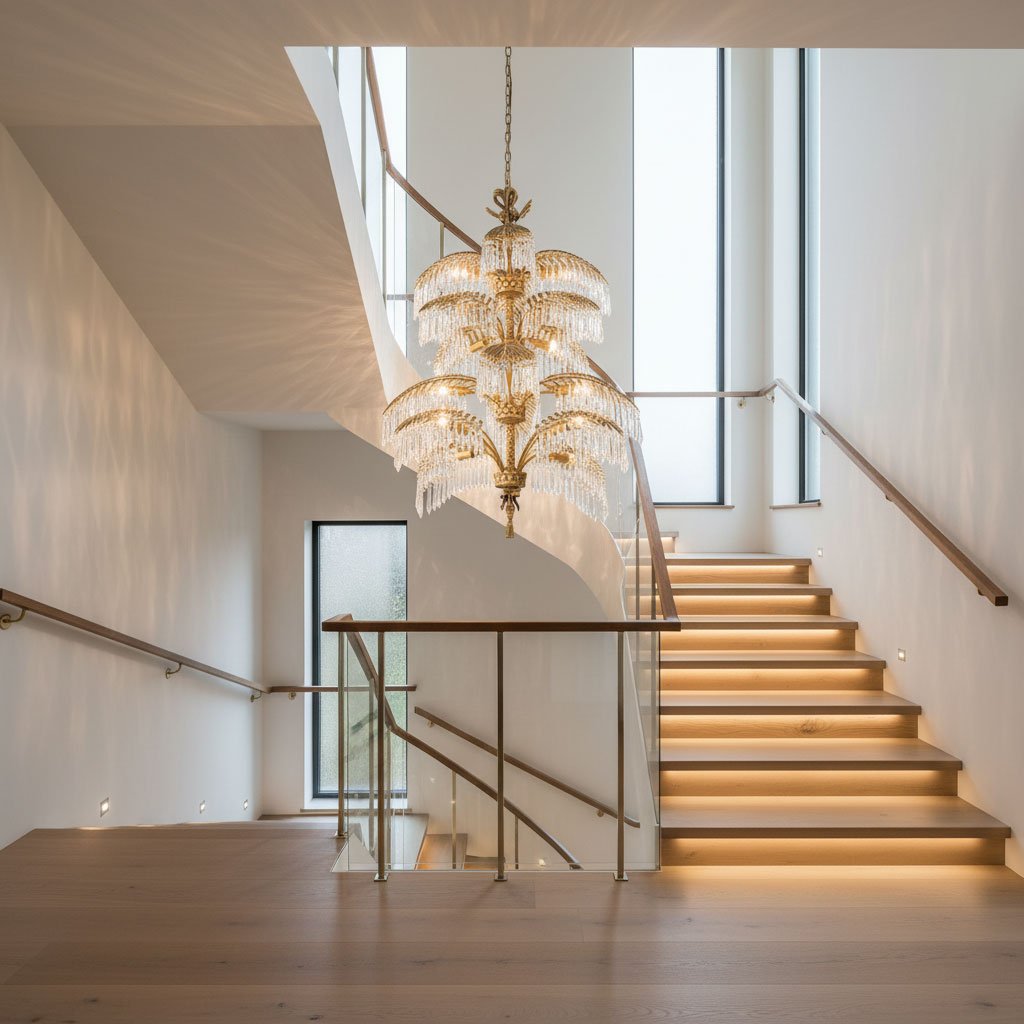 Palmera Brass Crystal Chandelier - ∅37.4″ x H 41.7″Brass & ClearManorlights