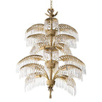 Palmera Brass Crystal Chandelier - ∅37.4″ x H 41.7″Brass & ClearManorlights