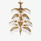 Palmera Brass Crystal Chandelier - ∅37.4″ x H 41.7″Brass & ClearManorlights