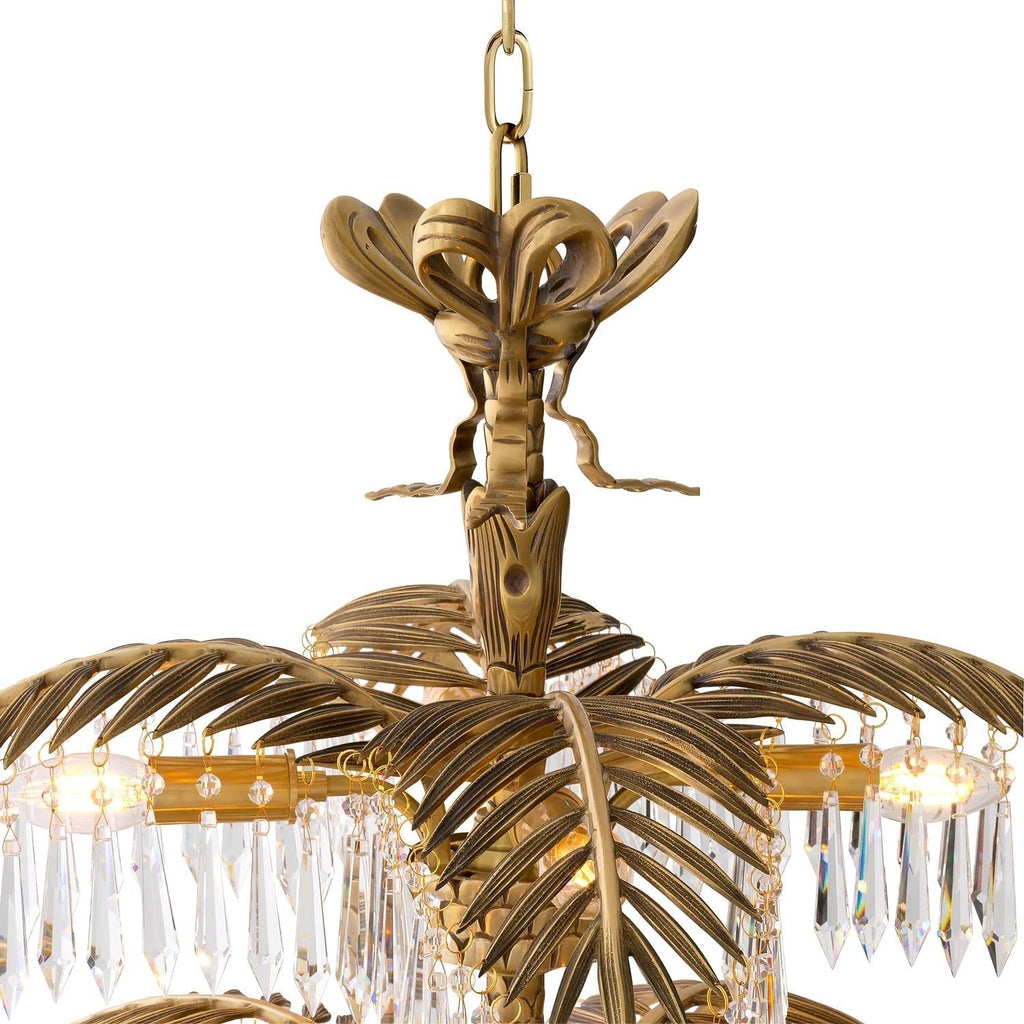 Palmera Brass Crystal Chandelier - ∅37.4″ x H 41.7″Brass & ClearManorlights