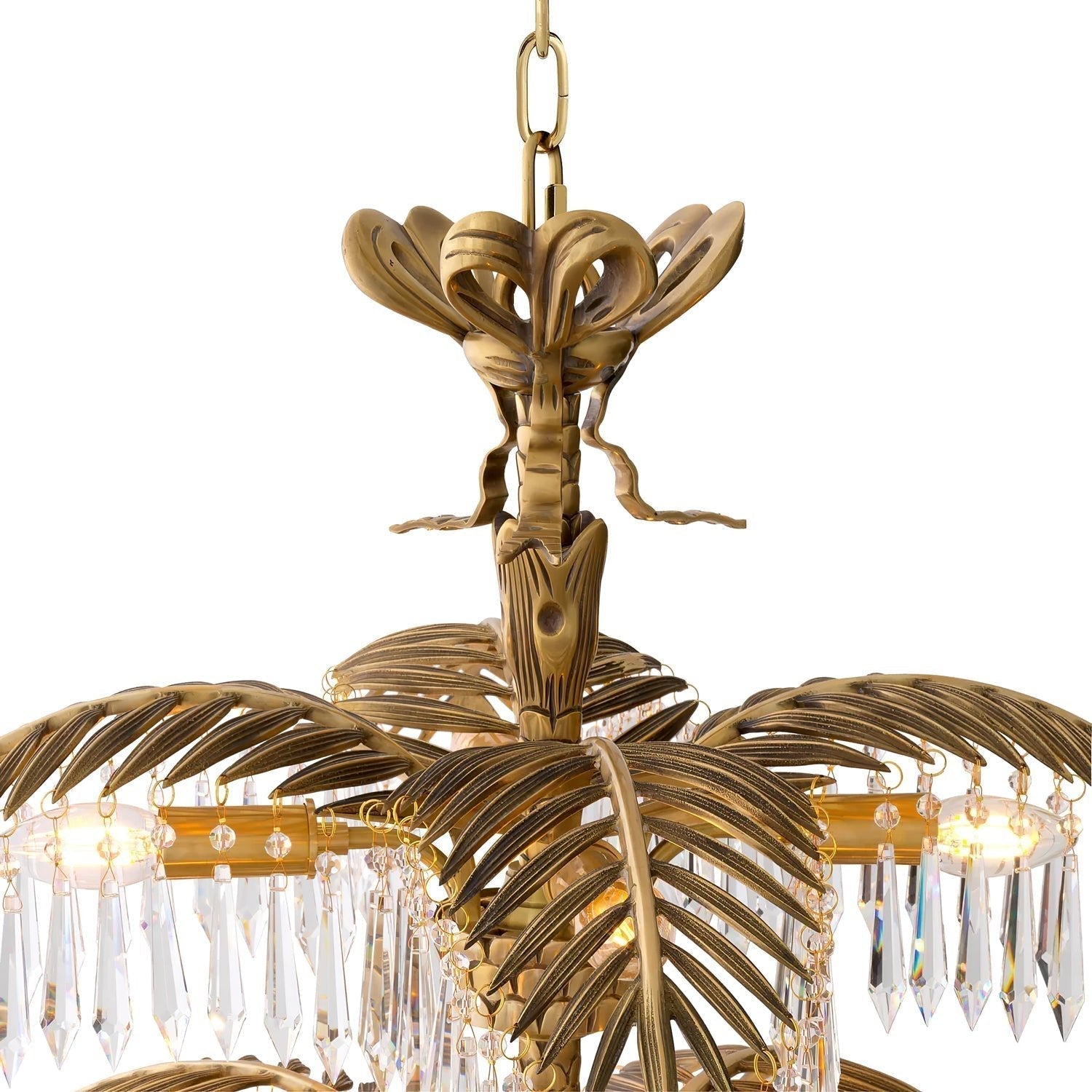 Palmera Brass Crystal Chandelier - ∅37.4″ x H 41.7″Brass & ClearManorlights