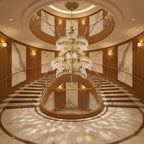 Palmera Brass Crystal Chandelier - ∅37.4″ x H 41.7″Brass & ClearManorlights