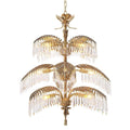 Palmera Brass Crystal Chandelier - ∅37.4″ x H 41.7″Brass & ClearManorlights