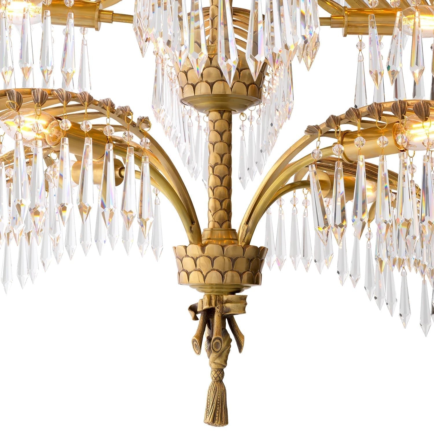 Palmera Brass Crystal Chandelier - ∅37.4″ x H 41.7″Brass & ClearManorlights