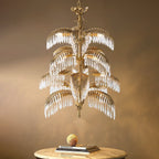 Palmera Brass Crystal Chandelier - ∅37.4″ x H 41.7″Brass & ClearManorlights