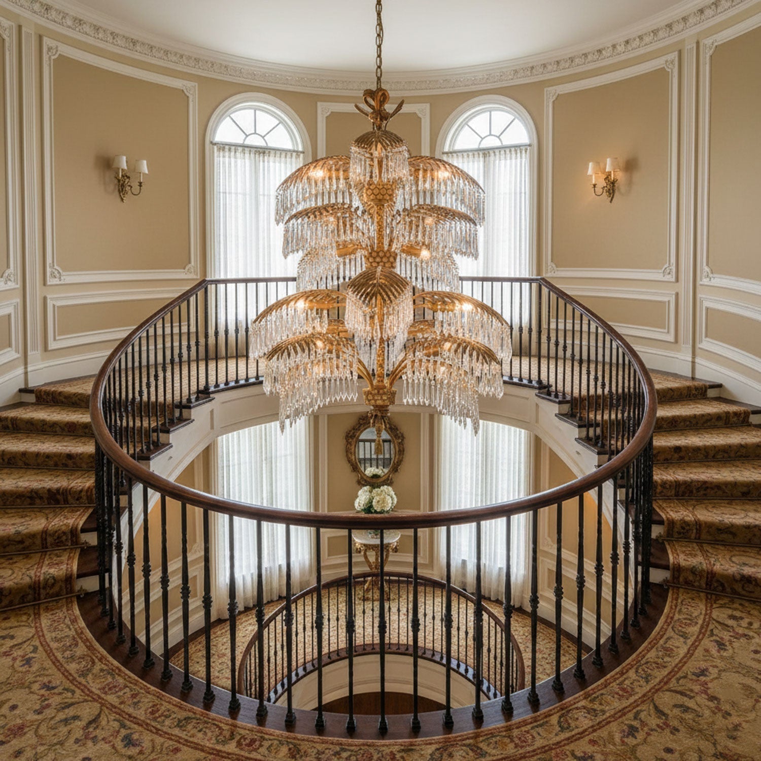 Palmera Brass Crystal Chandelier - ∅37.4″ x H 41.7″Brass & ClearManorlights