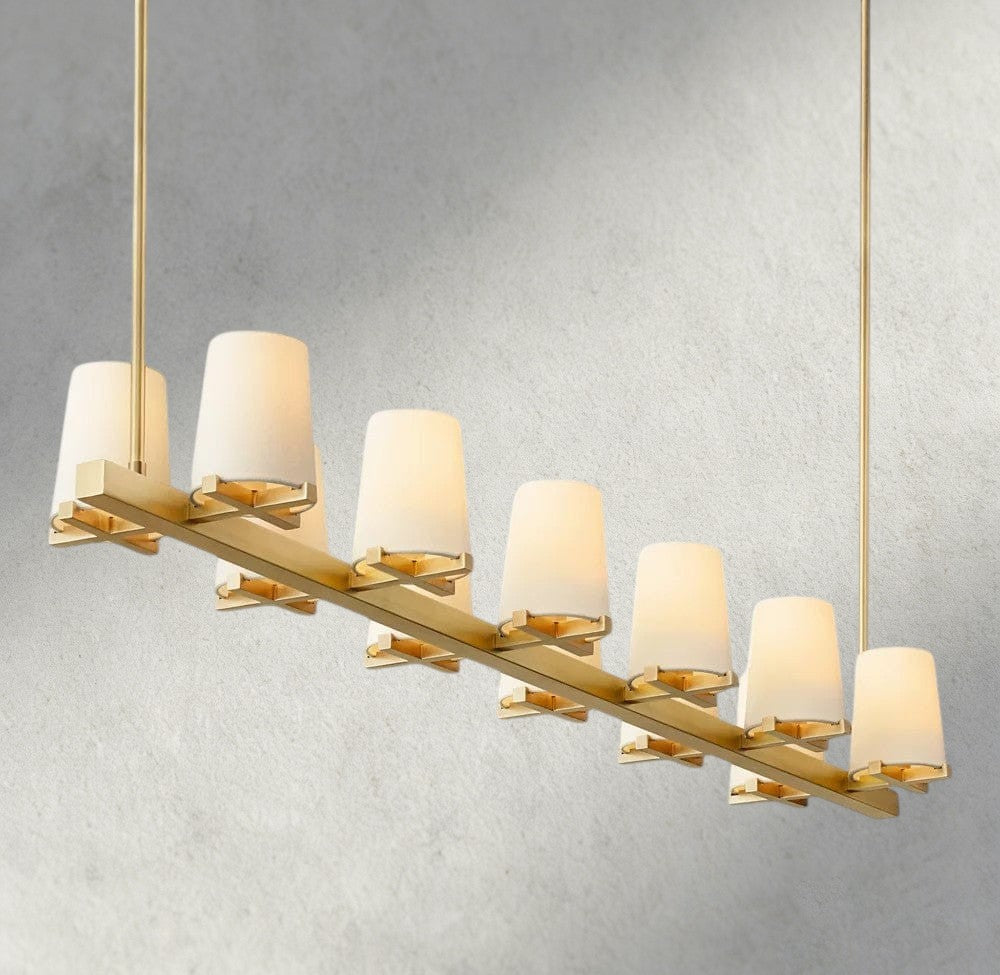 Pauillac Fabric Shade Linear Chandelier 49", 60"-chandelier-Manorlights