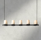 Pauillac Fabric Shade Linear Chandelier 49", 60"-chandelier-Manorlights