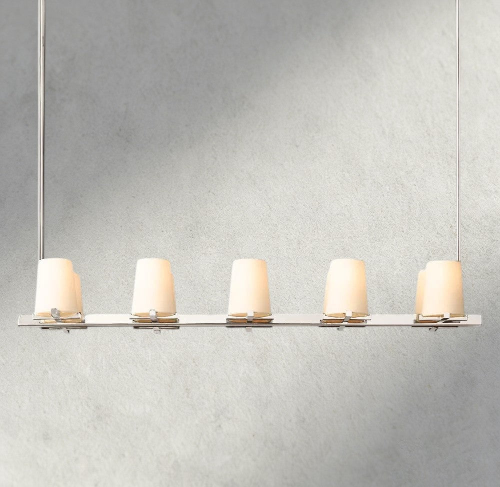 Pauillac Fabric Shade Linear Chandelier 49", 60"-chandelier-Manorlights