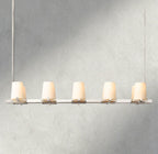 Pauillac Fabric Shade Linear Chandelier 49", 60"-chandelier-Manorlights
