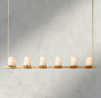 Pauillac Fabric Shade Linear Chandelier 49", 60"-chandelier-Manorlights