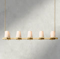 Pauillac Fabric Shade Linear Chandelier 49", 60"-chandelier-Manorlights