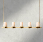 Pauillac Fabric Shade Linear Chandelier 49", 60"-chandelier-Manorlights