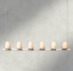 Pauillac Fabric Shade Linear Chandelier 49", 60"-chandelier-Manorlights