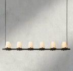 Pauillac Fabric Shade Linear Chandelier 49", 60"-chandelier-Manorlights