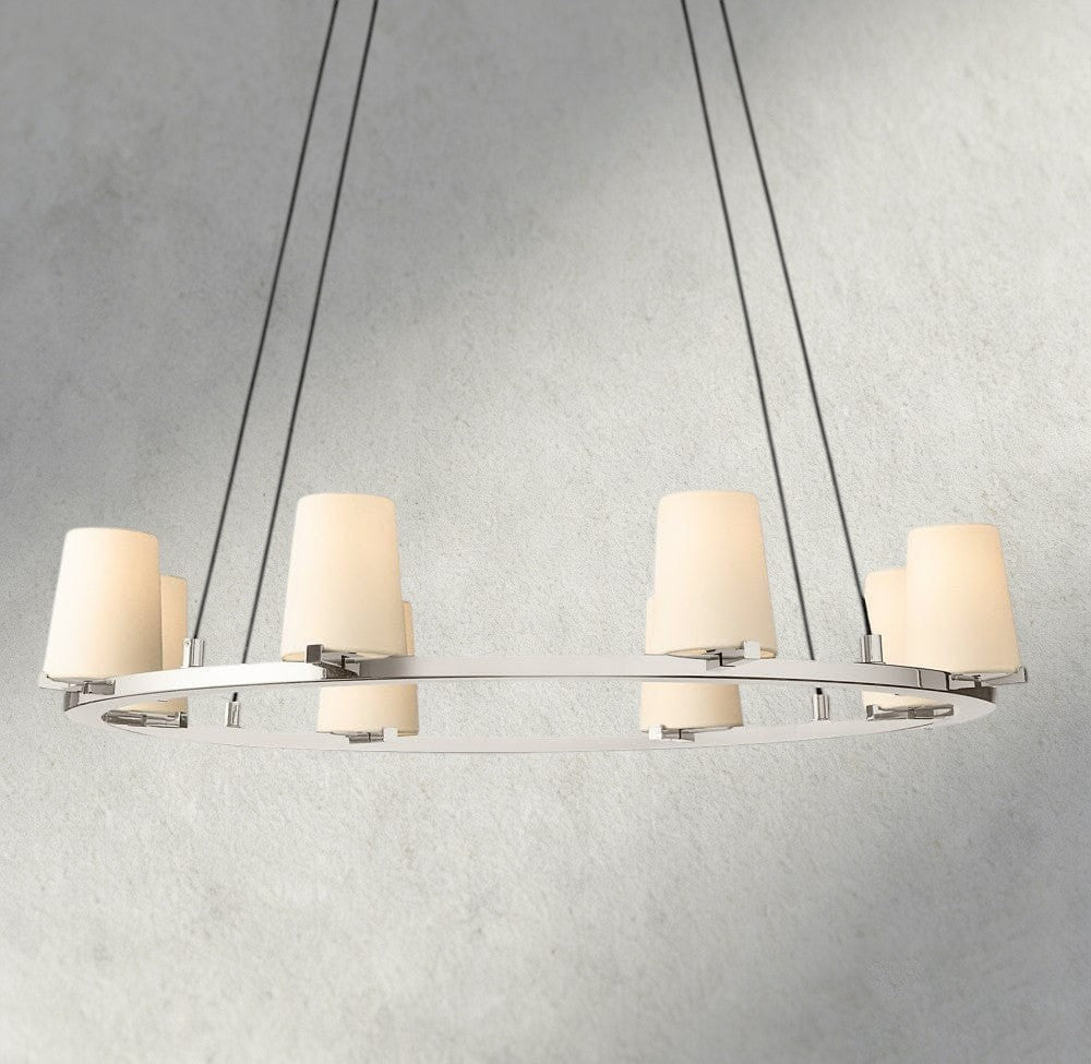 Pauillac Fabric Shade Round Chandelier 36", 48", 60"-chandelier-Manorlights