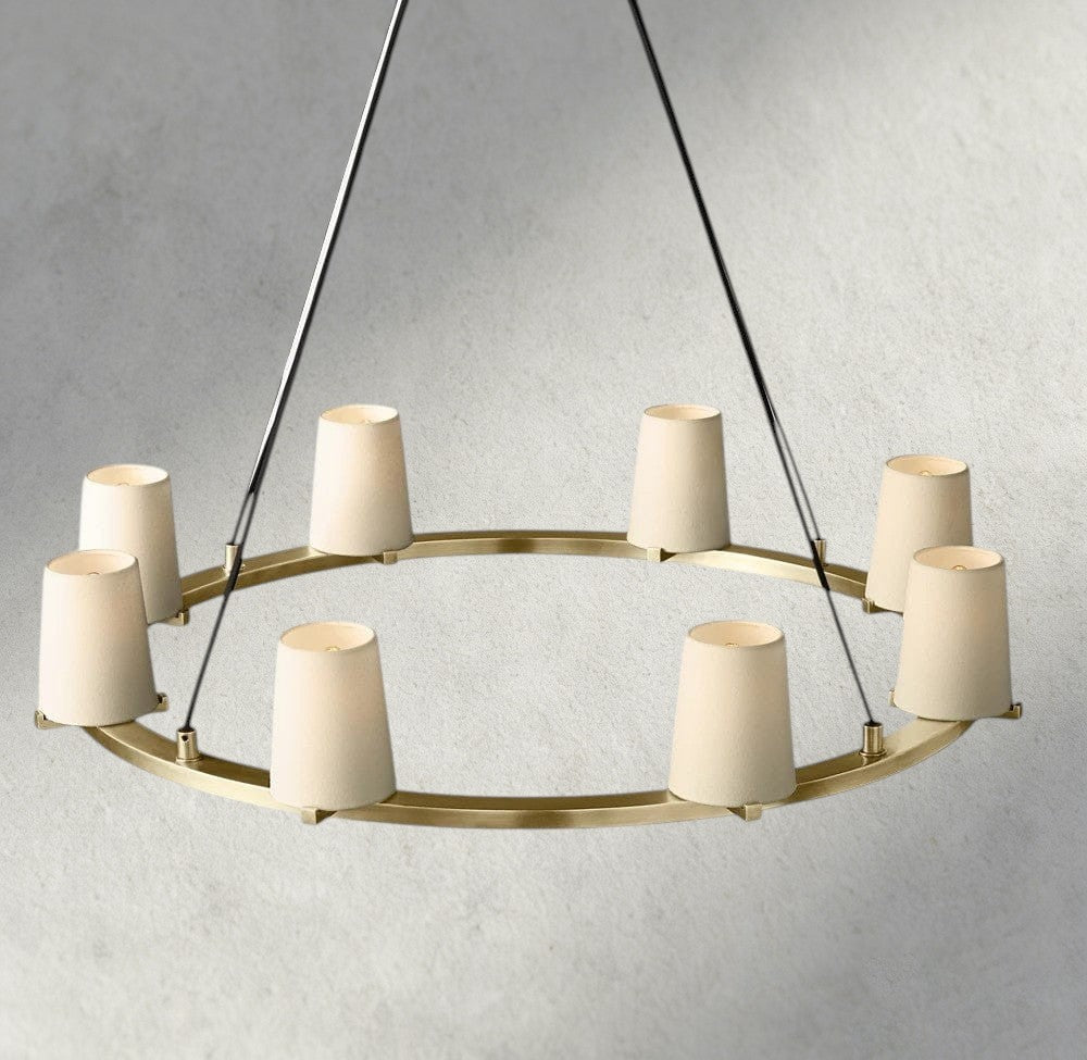 Pauillac Fabric Shade Round Chandelier 36", 48", 60"-chandelier-Manorlights