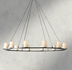 Pauillac Fabric Shade Round Chandelier 36", 48", 60"-chandelier-Manorlights
