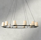 Pauillac Fabric Shade Round Chandelier 36", 48", 60"-chandelier-Manorlights