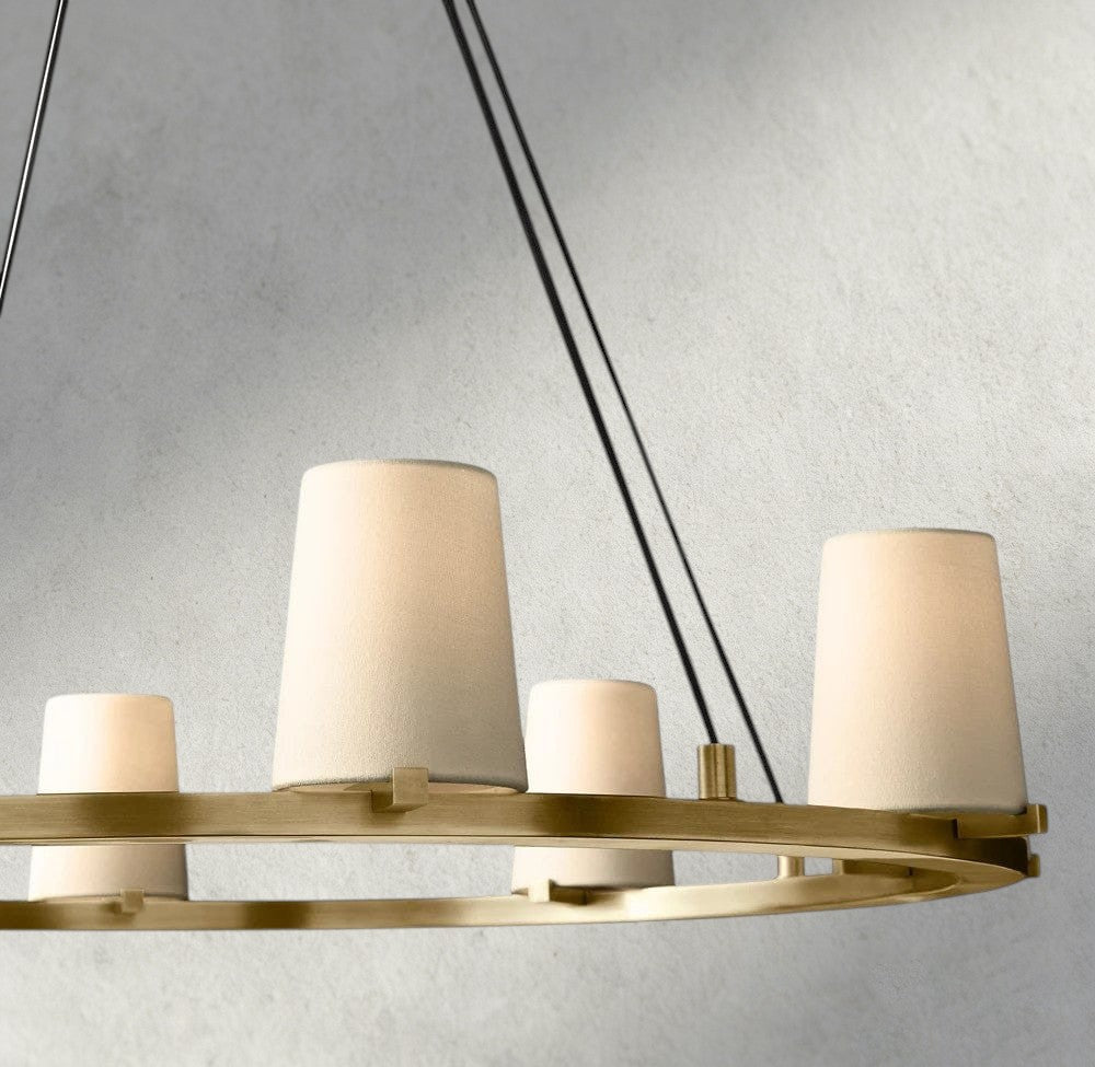 Pauillac Fabric Shade Round Chandelier 36", 48", 60"-chandelier-Manorlights