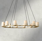 Pauillac Fabric Shade Round Chandelier 36", 48", 60"-chandelier-Manorlights