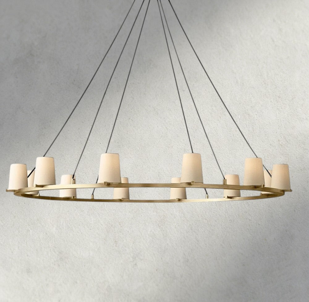 Pauillac Fabric Shade Round Chandelier 36", 48", 60"-chandelier-Manorlights