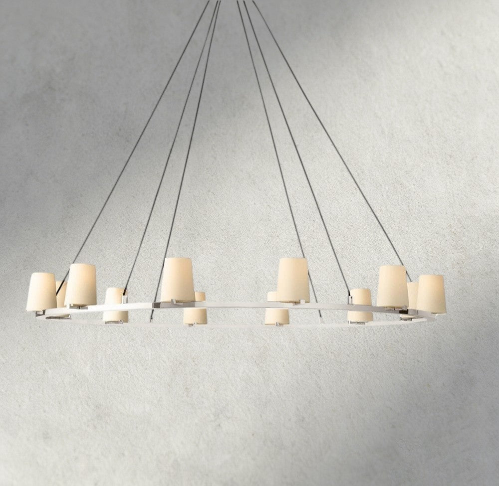 Pauillac Fabric Shade Round Chandelier 36", 48", 60"-chandelier-Manorlights