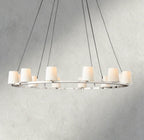 Pauillac Fabric Shade Round Chandelier 36", 48", 60"-chandelier-Manorlights