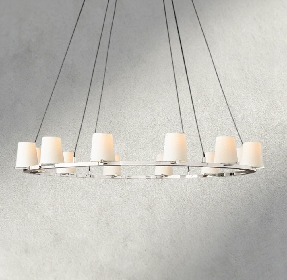 Pauillac Fabric Shade Round Chandelier 36", 48", 60"-chandelier-Manorlights