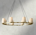 Pauillac Fabric Shade Round Chandelier 36", 48", 60"-chandelier-Manorlights