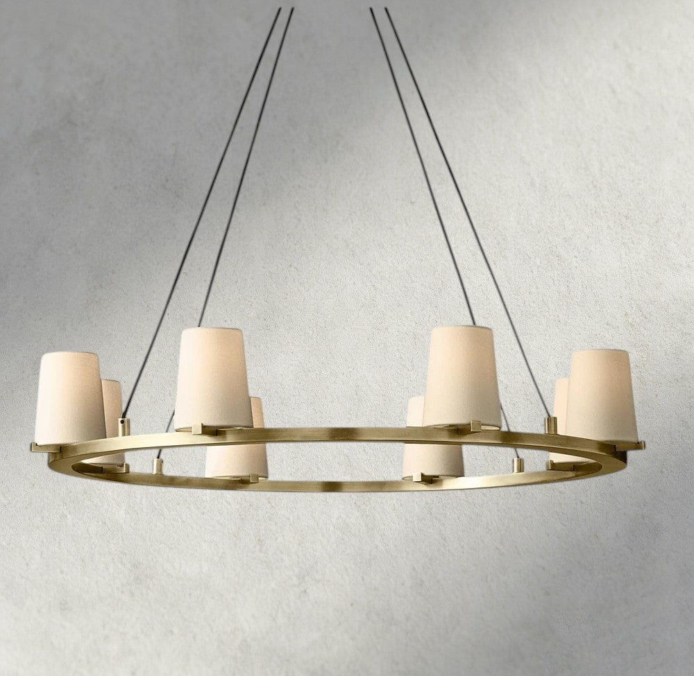 Pauillac Fabric Shade Round Chandelier 36", 48", 60"-chandelier-Manorlights