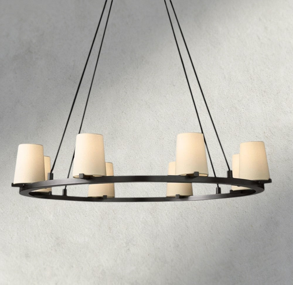 Pauillac Fabric Shade Round Chandelier 36", 48", 60"-chandelier-Manorlights