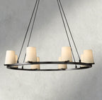 Pauillac Fabric Shade Round Chandelier 36", 48", 60"-chandelier-Manorlights