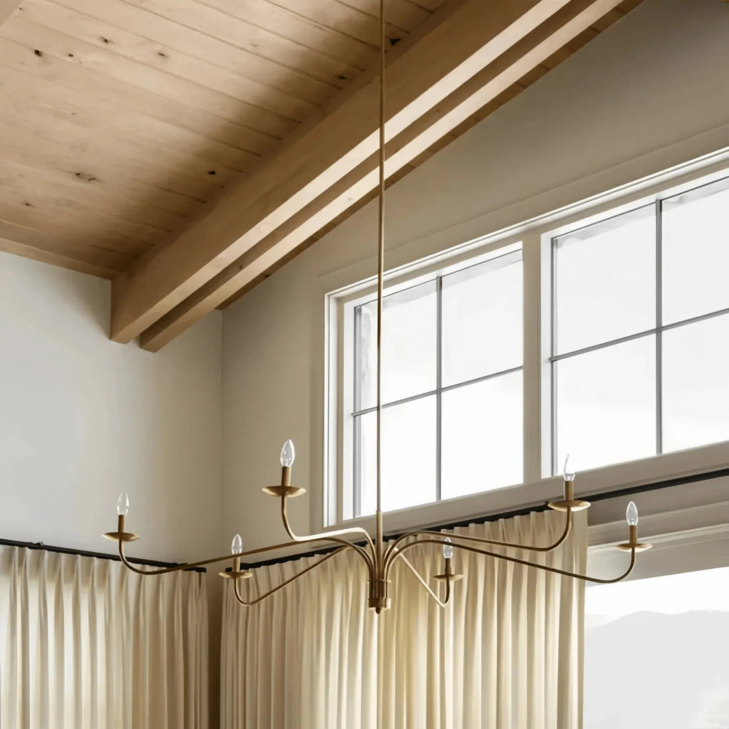 Philomena Chandelier - 70''BrassBlushlighting