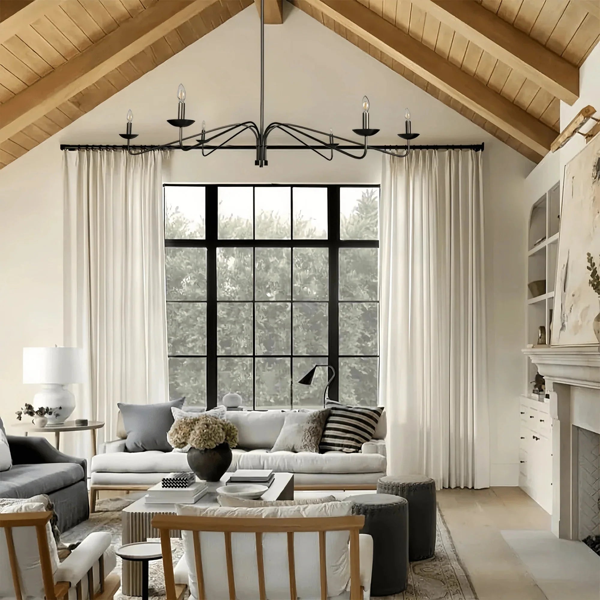 Philomena Chandelier - 60''BlackBlushlighting