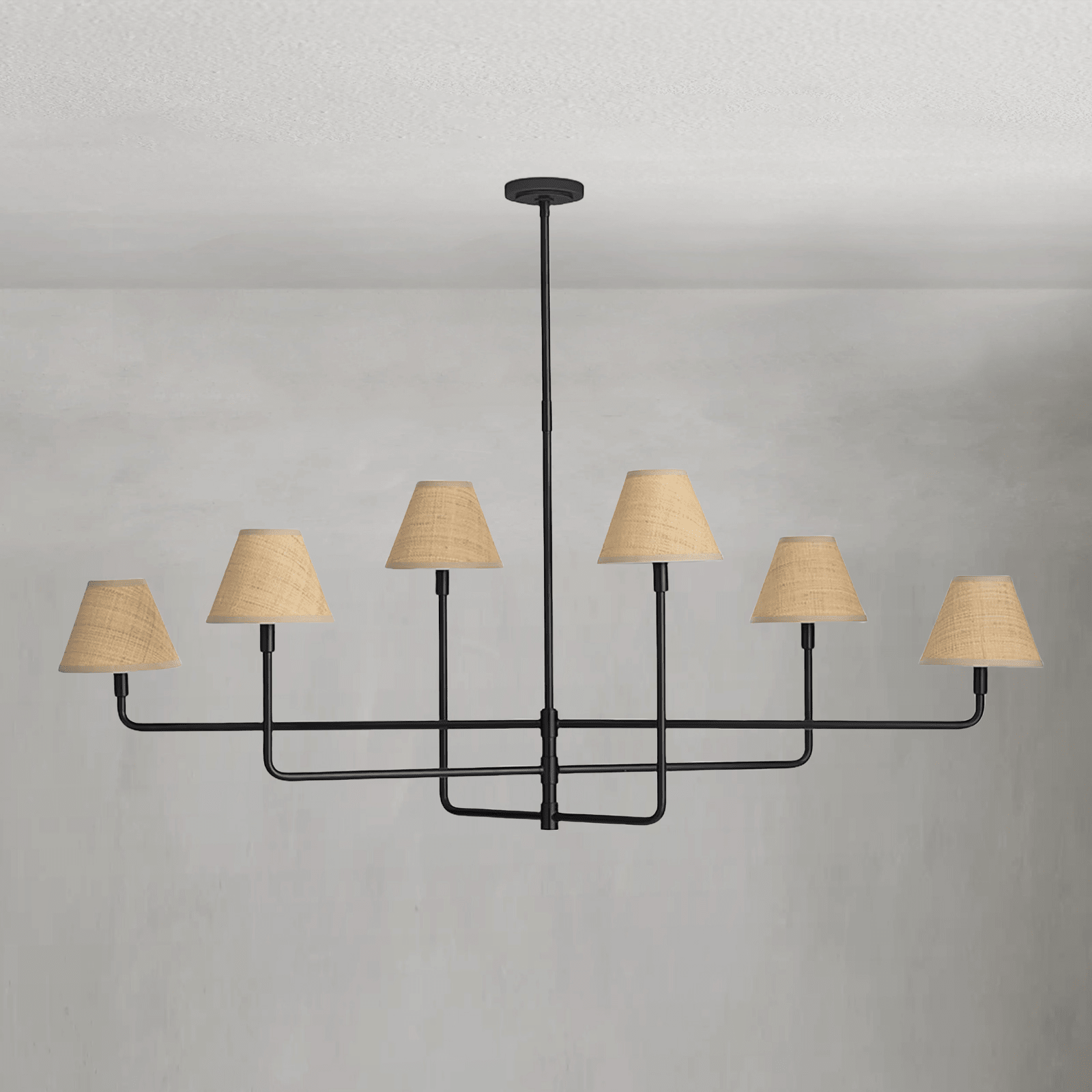 Polara Rattan Chandelier in Blackened Brass -  - Manorlights