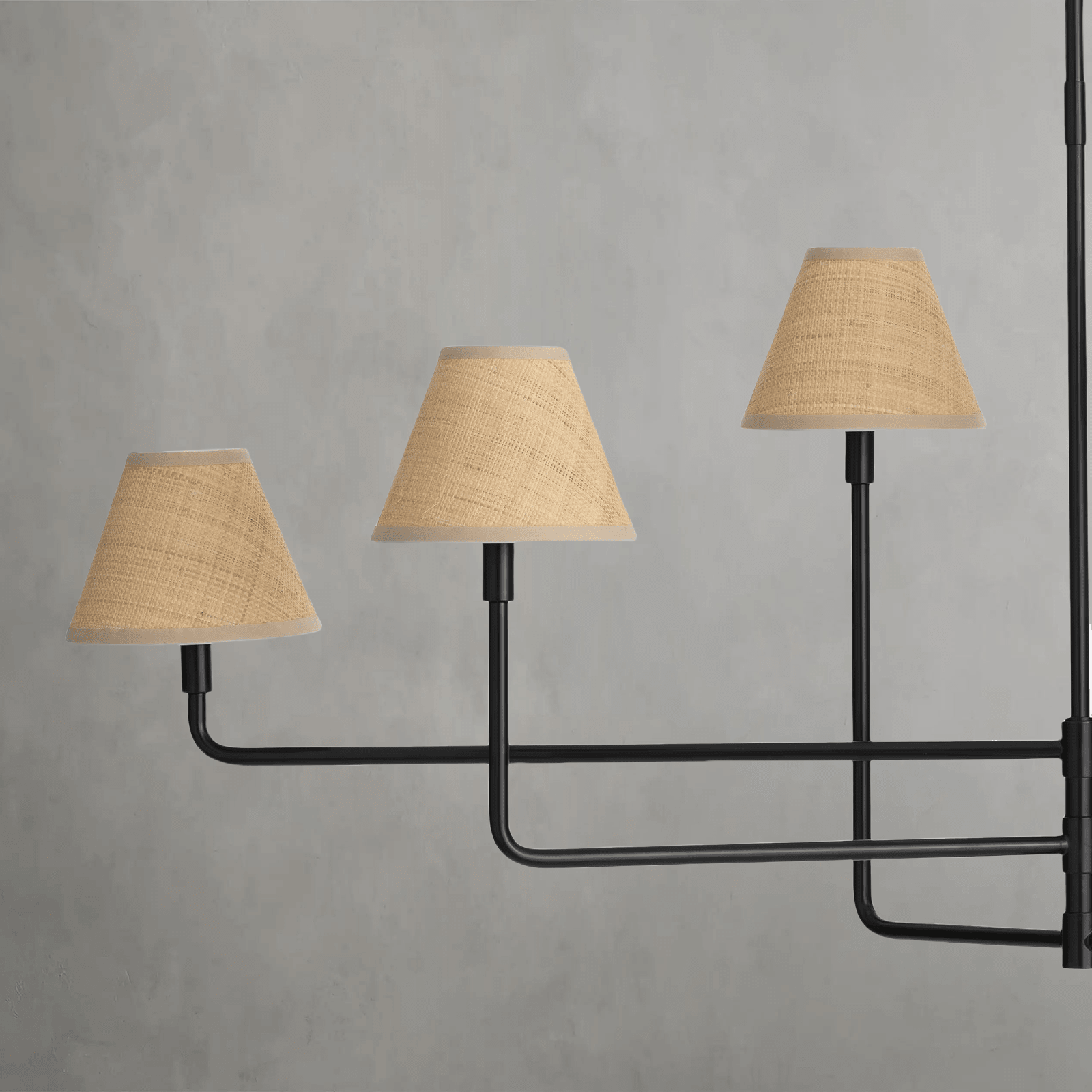 Polara Rattan Chandelier in Blackened Brass -  - Manorlights