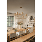 Polara Rattan Chandelier in Blackened Brass -  - Manorlights