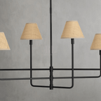 Polara Rattan Chandelier in Blackened Brass -  - Manorlights