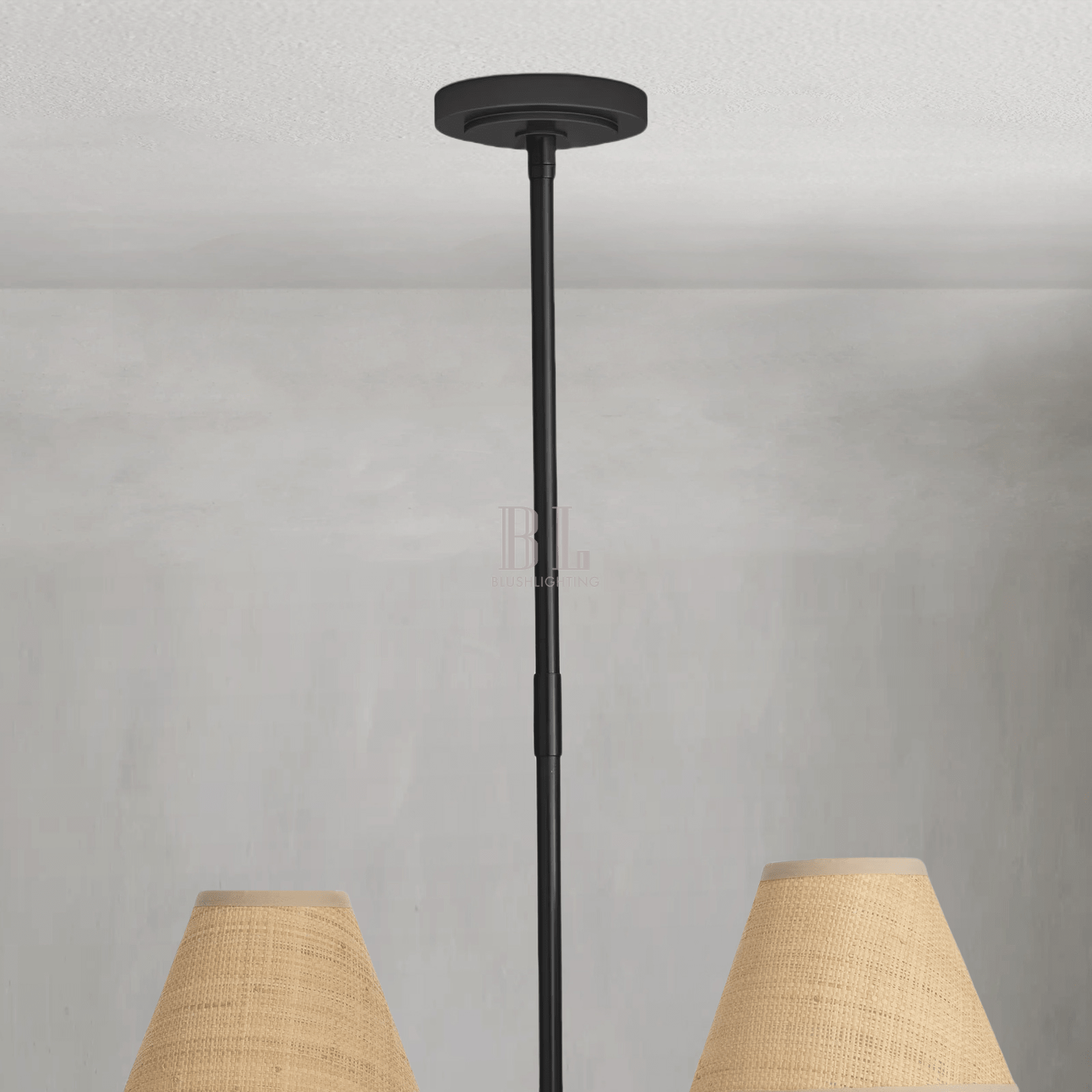 Polara Rattan Chandelier in Blackened Brass -  - Manorlights
