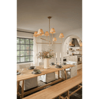 Polara Rattan Chandelier in Blackened Brass -  - Manorlights