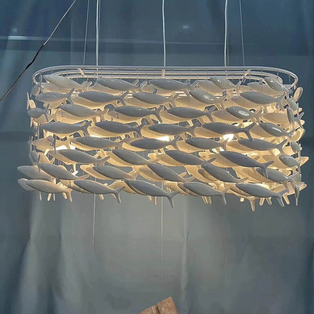 Porcelain Fish Shaped Dining Table Chandelier-Manorlights