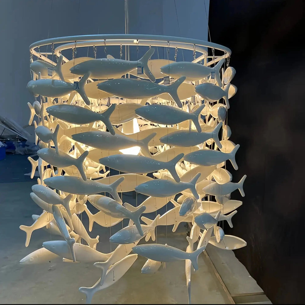 Porcelain Fish Shaped Dining Table Chandelier-Manorlights