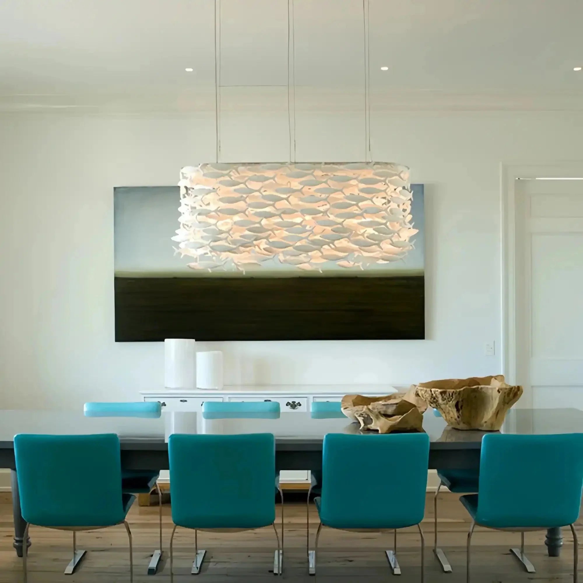 Porcelain Fish Shaped Dining Table Chandelier-Manorlights