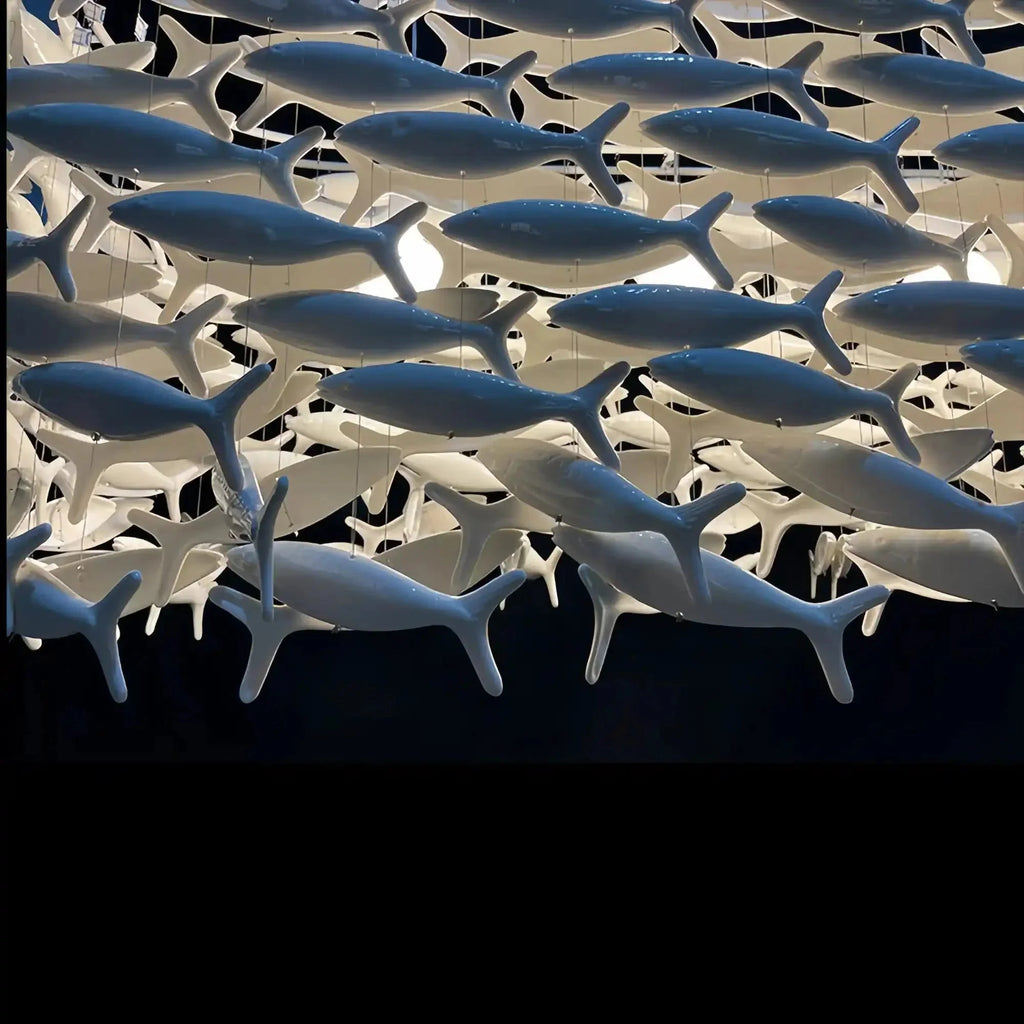 Porcelain Fish Shaped Dining Table Chandelier-Manorlights