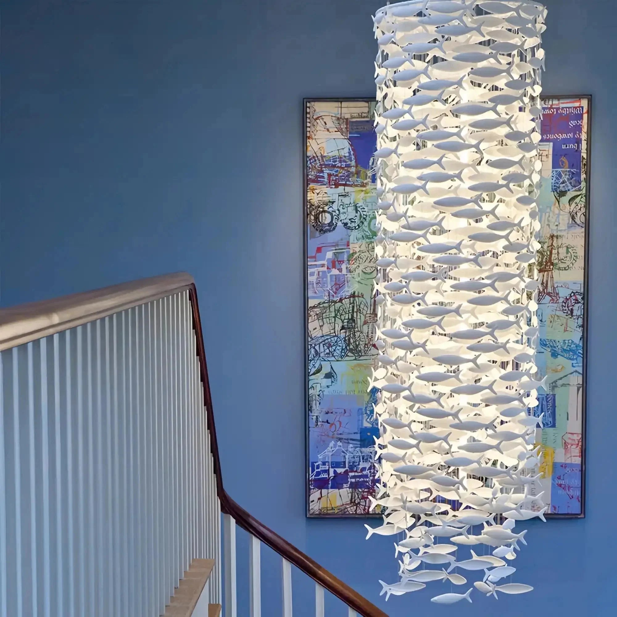 Porcelain Fish Shaped Dining Table Chandelier-Manorlights