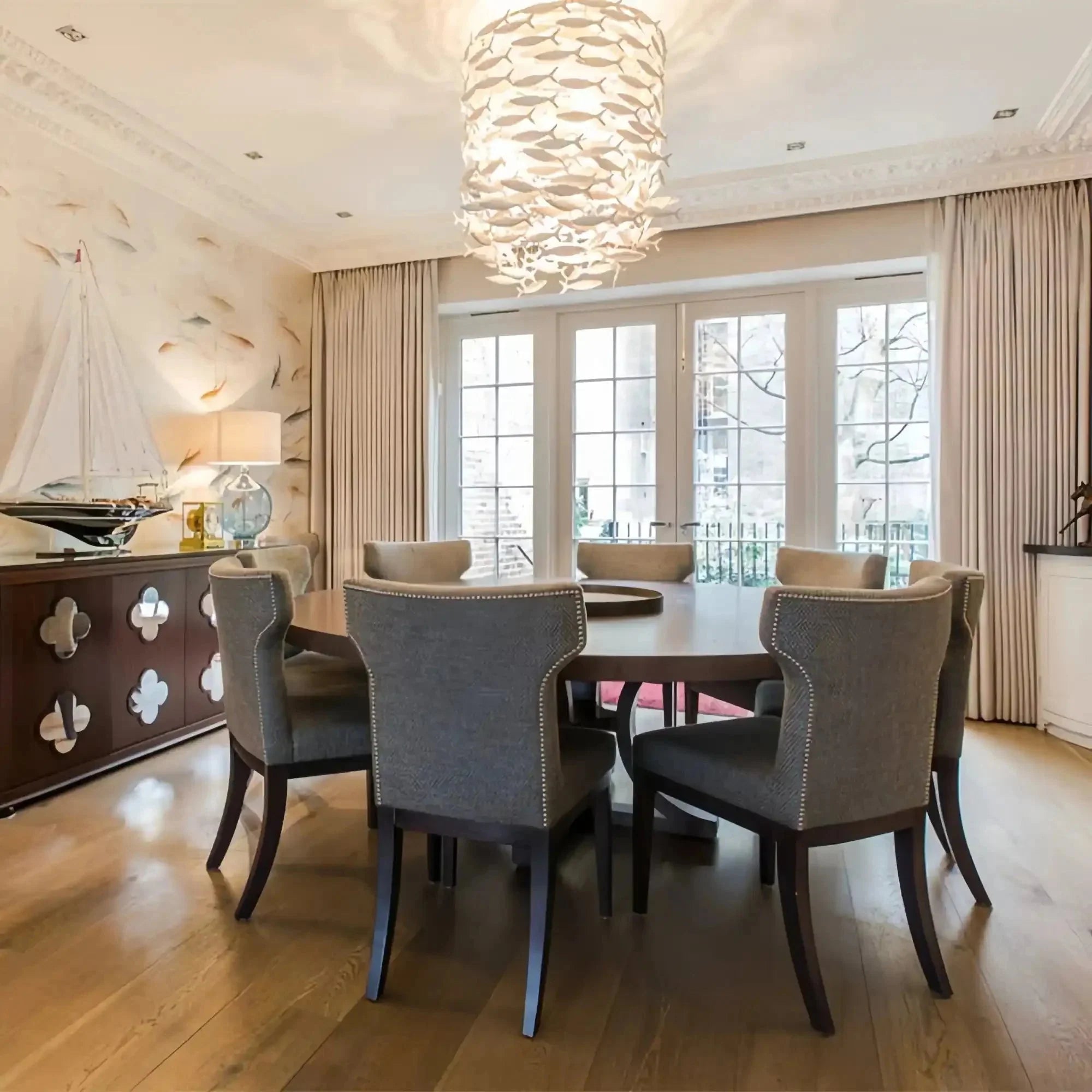 Porcelain Fish Shaped Dining Table Chandelier-Manorlights