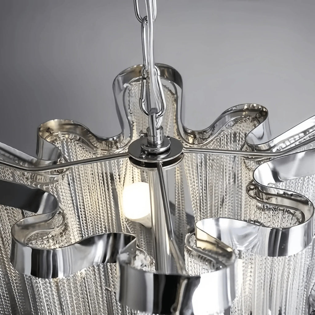 Post-Modern Extra Large Stainless Steel Long Tassel Chandelier-Manorlights