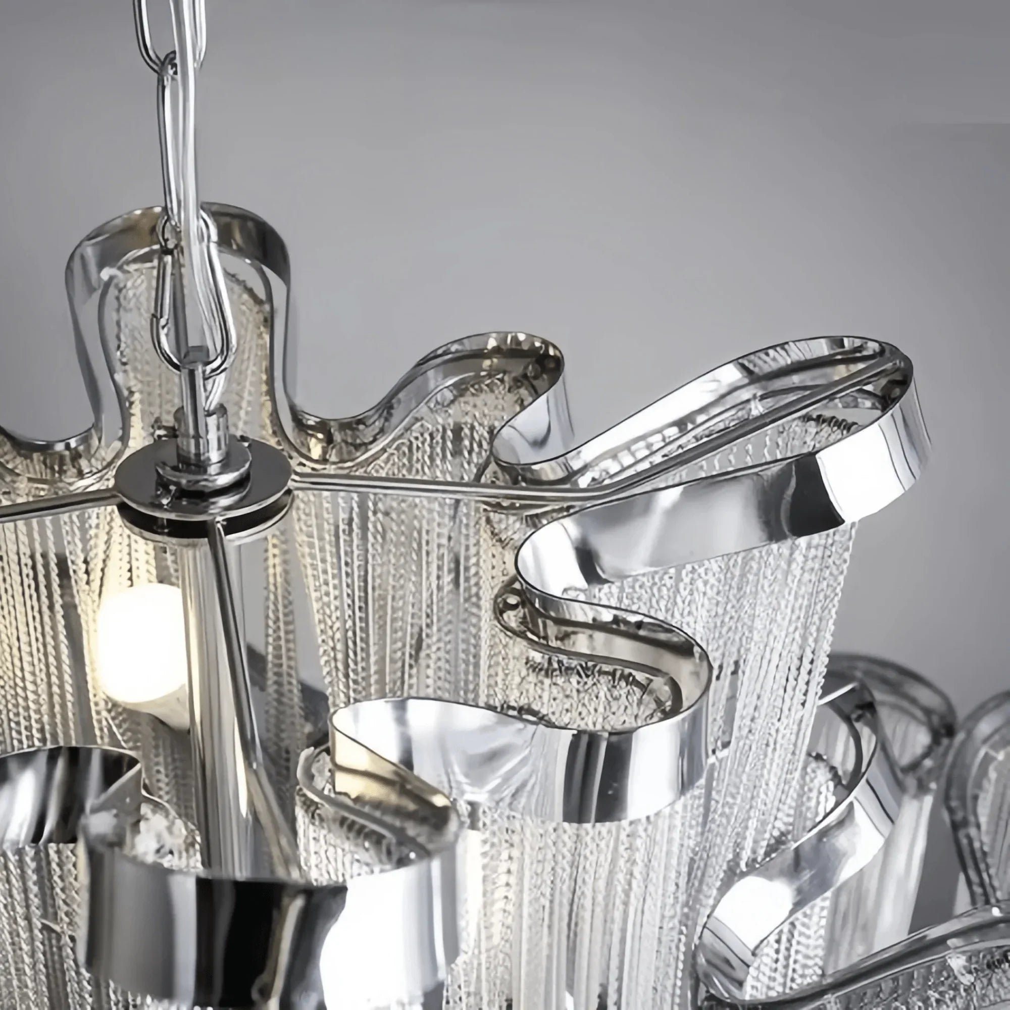 Post-Modern Extra Large Stainless Steel Long Tassel Chandelier-Manorlights